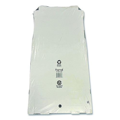 Karat Corrugated Pizza Boxes, 16 x 16 x 1.97, White/Brown, 50/Carton (FPPBF16W)