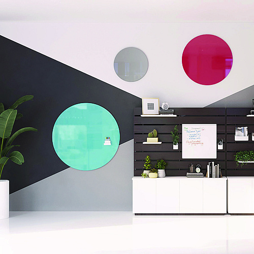 Ghent Coda Low Profile Circular Magnetic Glassboard, 48 x 48, Denim Surface (CDAGM48DM)