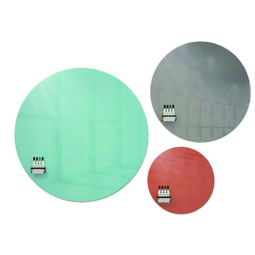 Ghent Coda Low Profile Circular Non-Magnetic Glassboard, 48 x 48, Smoke Surface (CDAGN48SK)