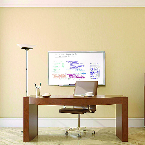 Ghent Non-Magnetic Whiteboard with Aluminum Frame, 87.91" x 48.5", White Surface, Satin Aluminum Frame (M2474)