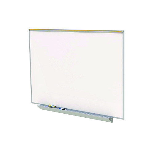 Ghent Proma Projection Magnetic Porcelain Whiteboard, 87.91" x 48.5", White Surface, Satin Aluminum Frame (PRM1474)