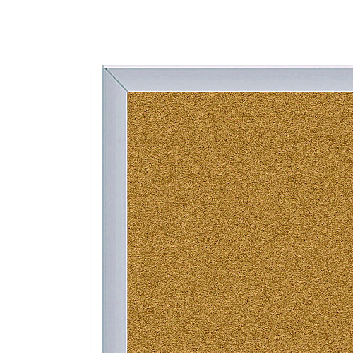 Ghent Natural Cork Bulletin Board with Aluminum Frame, 87.91" x 48.5", Tan Surface, Satin Aluminum Frame (AK47)
