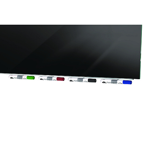 Ghent Aria Low-Profile Frameless Magnetic Glassboard, 36" x 24", Black Surface (ARIASM23BK)