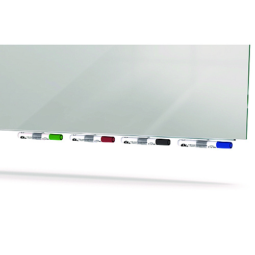 Ghent Aria Low-Profile Frameless Magnetic Glassboard, 48" x 36", Gray Surface (ARIASM34GY)
