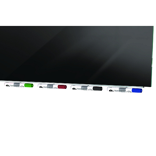 Ghent Aria Low-Profile Frameless Magnetic Glassboard, 60" x 36", Black Surface (ARIASM35BK)