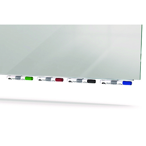 Ghent Aria Low-Profile Frameless Magnetic Glassboard, 60" x 36", Gray Surface (ARIASM35GY)