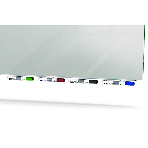 Ghent Aria Low-Profile Frameless Magnetic Glassboard, 72" x 48", Gray Surface (ARIASM46GY)