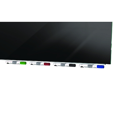 Ghent Aria Low-Profile Frameless Magnetic Glassboard, 96" x 48", Black Surface (ARIASM48BK)