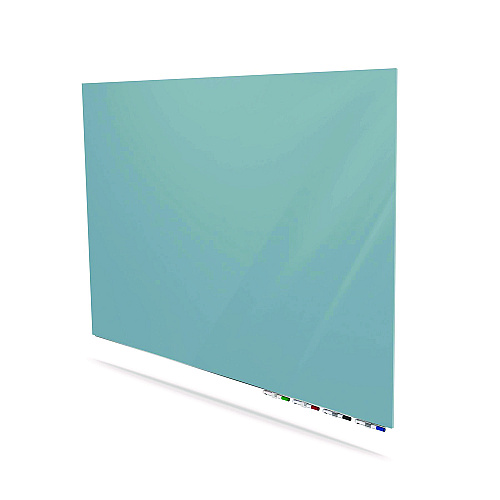 Ghent Aria Low-Profile Frameless Magnetic Glassboard, 96" x 48", Denim Blue Surface (ARIASM48DM)