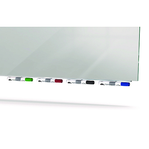 Ghent Aria Low-Profile Frameless Magnetic Glassboard, 96" x 48", Gray Surface (ARIASM48GY)