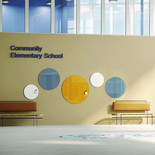 Ghent Coda Low Profile Circular Magnetic Glassboard, 48 x 48, Denim Surface (CDAGM48DM)