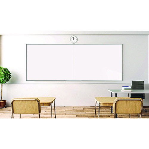 Ghent Two-Piece M2 Non-Magnetic Whiteboard with Aluminum Frame, 120.75" x 48.5", White Surface, Satin Aluminum Frame (M241042P)