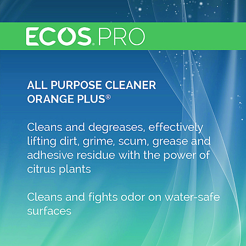 ECOS PRO Orange Plus All-Purpose Cleaner and Degreaser, Citrus Scent, 1 gal Bottle, 4/Carton (PL970604CT)