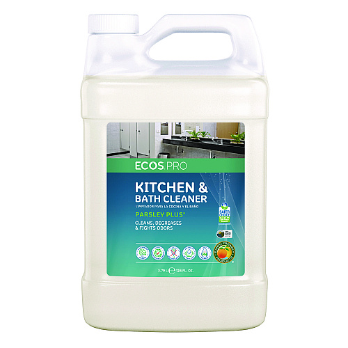ECOS PRO Parsley Plus All-Purpose Kitchen and Bathroom Cleaner, Herbal Scent, 1 gal Bottle, 4/Carton (PL974604CT)