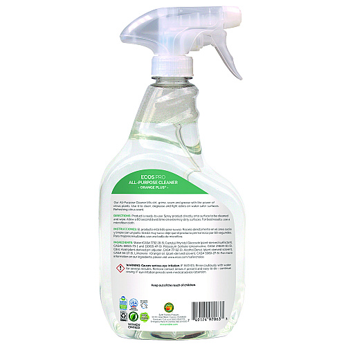 ECOS PRO Orange Plus All-Purpose Cleaner and Degreaser, Citrus Scent, 32 oz Spray Bottle, 6/Carton (PL97066CT)