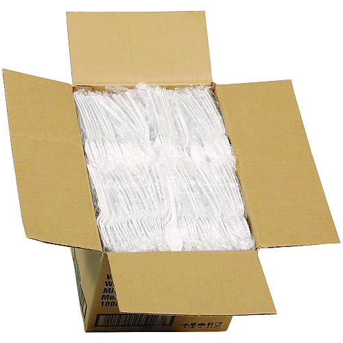 Pactiv Fieldware Cutlery, Individually Wrapped, Mediumweight Spoon, Plastic, White, 1,000/Carton (FKSWCH)