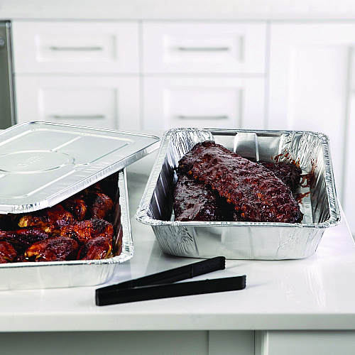 Pactiv Aluminum Steam Table Pan, Heavy Duty Deep Full-Size, 3.37" Deep, 19.6 x 11.6, 40/Carton (Y6050XHCH)