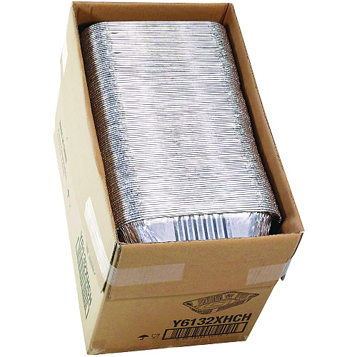Pactiv Aluminum Steam Table Pan, Heavy Duty Deep Half-Size, 2.6" Deep, 11.8 x 9.4, 100/Carton (Y6132XHCH)