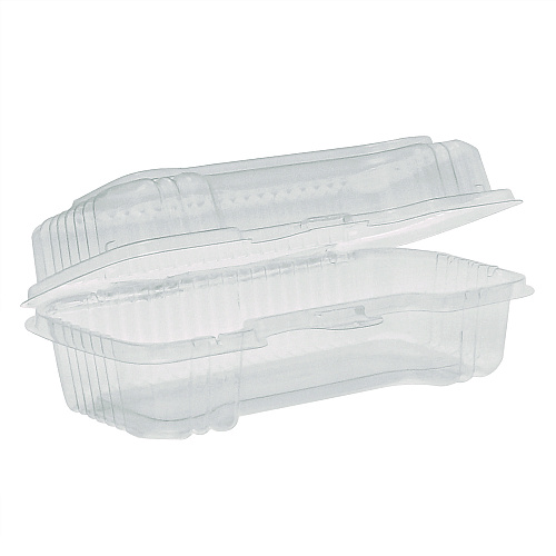 Pactiv Hinged Lid Hot Dog Container, 6.5 x 2.25 x 2.75, Clear, Plastic, 250/Carton (YCI810450000)
