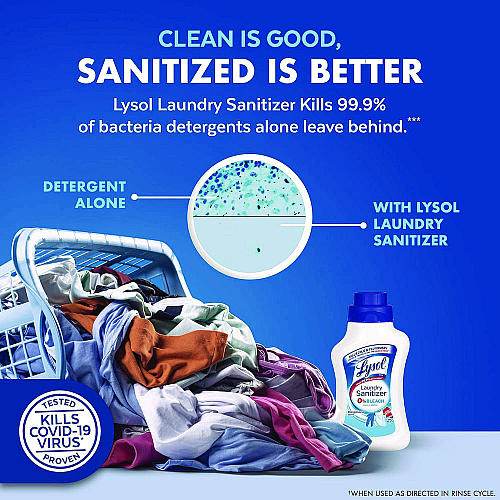 Lysol&reg; Laundry Sanitizer, Crisp Linen Scent, 21 oz Bottle, 6/Carton (56374CT)