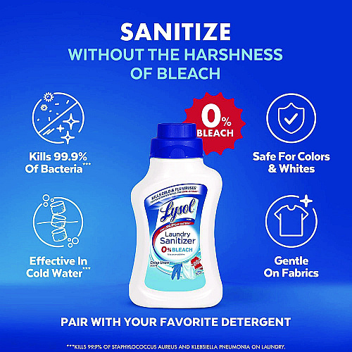 Lysol&reg; Laundry Sanitizer, Crisp Linen Scent, 21 oz Bottle, 6/Carton (56374CT)