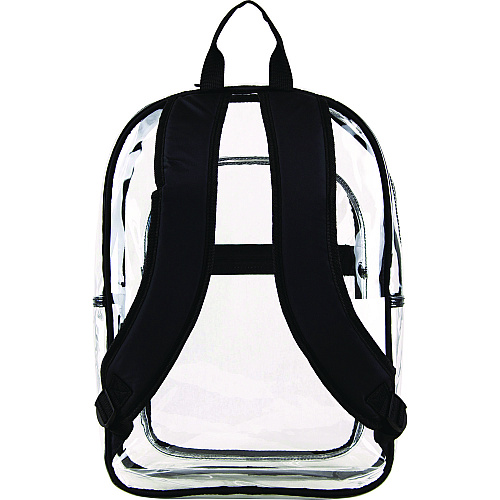 Eastsport Clear with Color Trim Backpack, 11.5" x 5" x 16.5", Clear/Black (190991EDBLK)