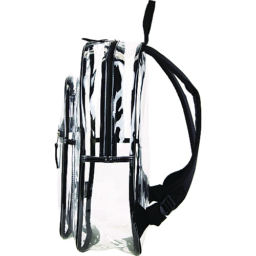 Eastsport Clear with Color Trim Backpack, 11.5" x 5" x 16.5", Clear/Black (190991EDBLK)