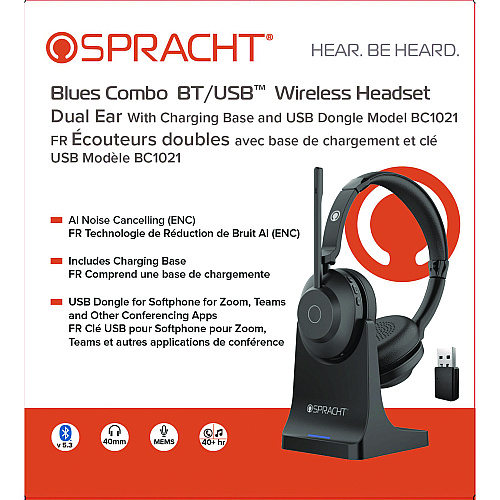 Spracht Blues Combo Binaural Headset, Over The Ear, Black (BC1022)
