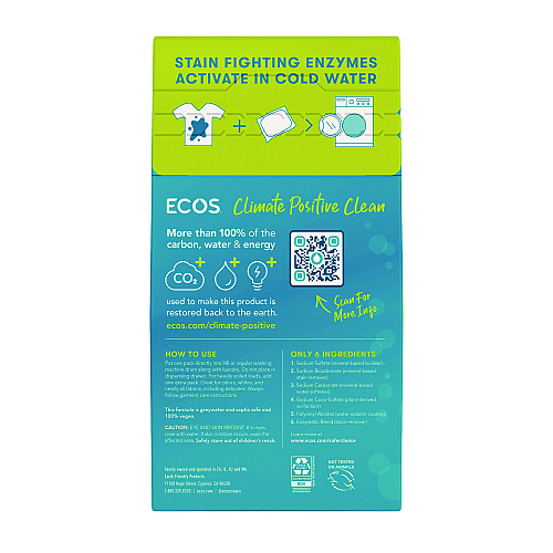 ECOS PRO Laundry Detergent Packs, Free and Clear, 40/Pack (963706EA)