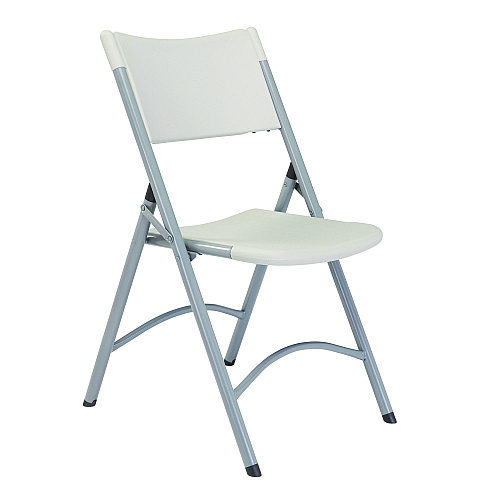 NPS 600 Series Heavy Duty Plastic Folding Chair, Supports Up to 500 lb, 18" Seat Height, Gray Seat/Back/Base, 4/Pack (602)
