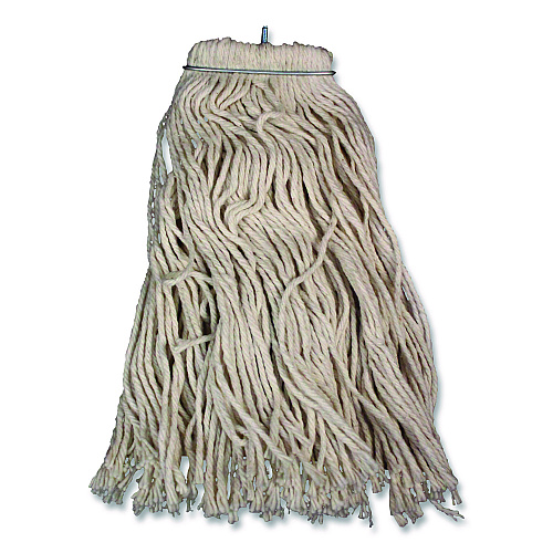 Impact Layflat Regular Screw-Type Mop Head, Cotton, 20 oz, 1" Headband, White (12120EA)