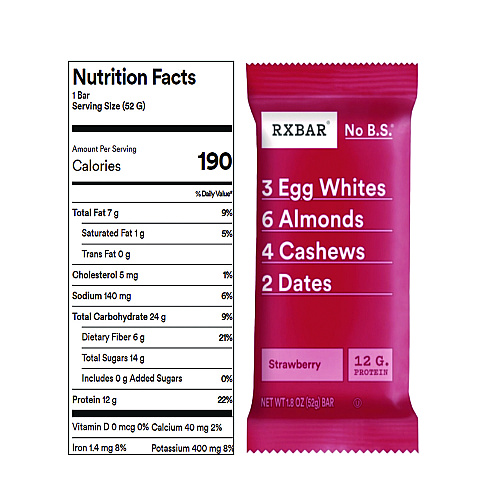 RXBAR Minis Protein Bars Variety Pack, Blueberry/Strawberry, 0.9 oz Bar, 8/Box (KEE00737)