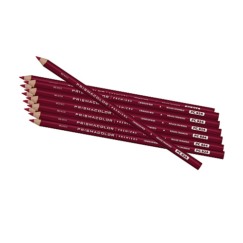Prismacolor Premier Colored Pencil, Crimson Red Lead, Crimson Red Barrel, 12/Pack (3353)