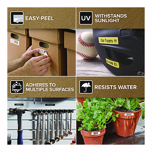 DYMO D1 Standard Labels, 0.50" x 23 ft, Black Print on Clear Tape (45110)