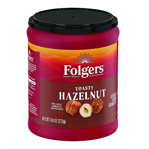 Folgers Toasty Hazelnut Ground Coffee, 9.6 oz Can (SMU11037)
