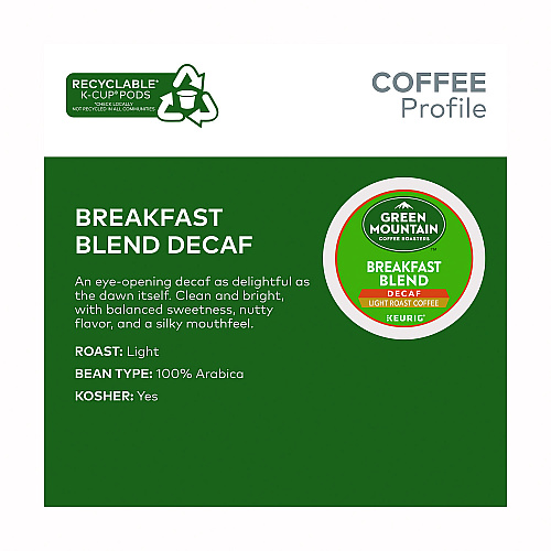 Keurig Breakfast Blend Decaf Coffee K-Cups, 48/Box (5000378815)