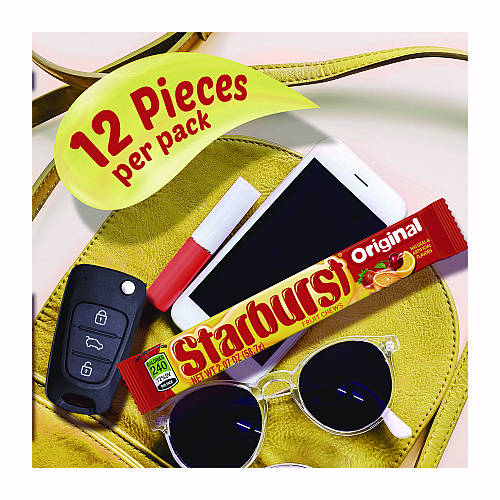 Starburst Original Fruit Chews, Cherry; Lemon; Orange; Strawberry, 12 Pieces/Pack, 36 Packs/Box (MMM01151)