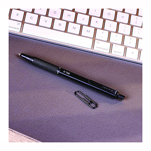 Zebra G-750 Gel Pen, Retractable, Medium 0.7 mm, Black; Blue Ink, Black Barrel, 2/Pack (49802)