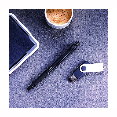 Zebra G-750 Gel Pen, Retractable, Medium 0.7 mm, Black; Blue Ink, Black Barrel, 2/Pack (49802)
