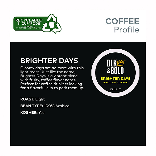 BLK & Bold Brighter Days Coffee K-Cups, 20/Box (5000372406)