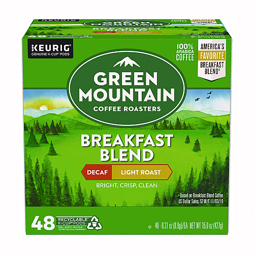 Keurig Breakfast Blend Decaf Coffee K-Cups, 48/Box (5000378815)
