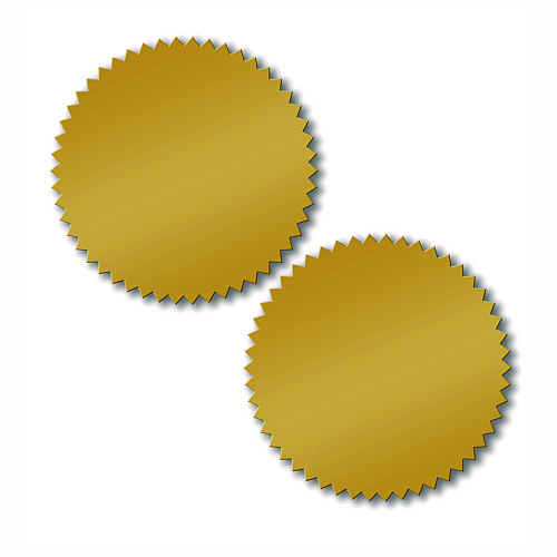 Great Papers! Seals, 1.75" Diameter, Gold Foil, 50/Pack (901200)