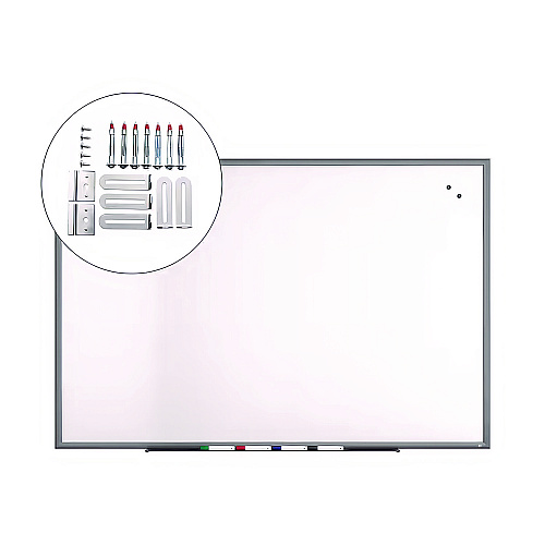 TRU RED Magnetic Porcelain Dry Erase Board, 72" x 48", White Surface, Gray/Natural Aluminum Frame (TR61187)