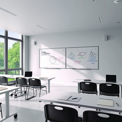 TRU RED Magnetic Porcelain Dry Erase Board, 72" x 48", White Surface, Gray/Natural Aluminum Frame (TR61187)