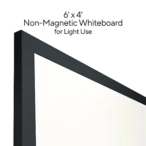 TRU RED Melamine Dry Erase Board, 72" x 48", White Surface, Black Aluminum Frame (TR59365)