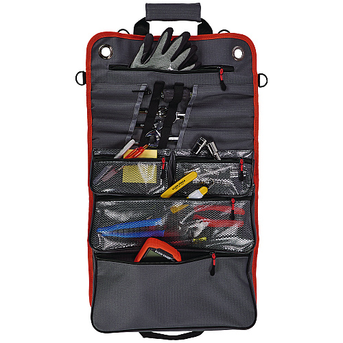 ergodyne Arsenal 5874 Roll Up Tool Bag with Zipper Pockets, 5 Zippered Pockets, 7 Tool Slots, 1 x 27 x 16, Polyester, Gray (13777)