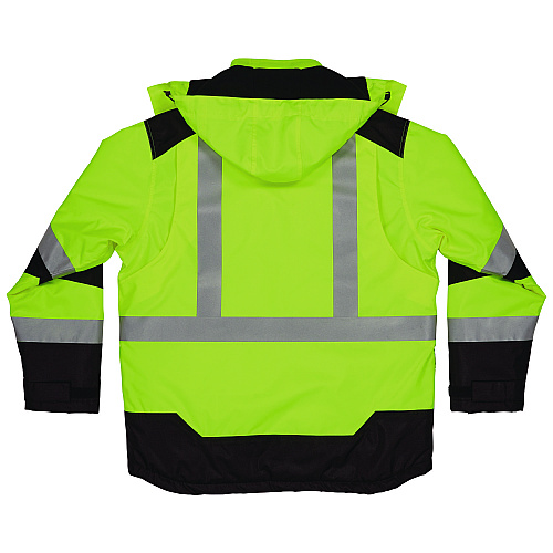 ergodyne GloWear Class 3 Hi-Vis Winter Jacket with AmpliFIRE Heat Reflective Lining, 2X-Large, Lime (25726)