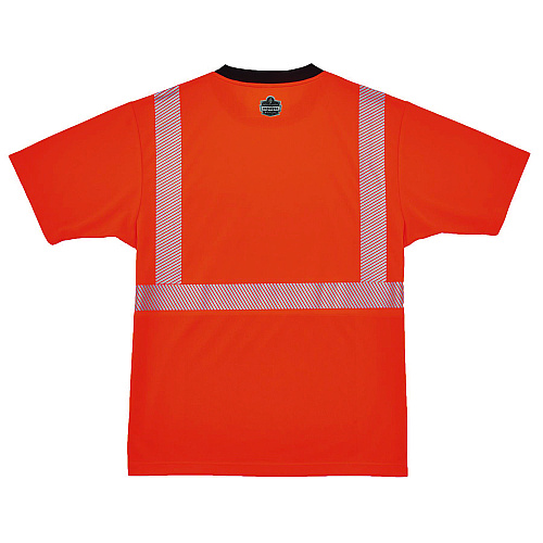 ergodyne GloWear 8280BK Class 2 Performance T-Shirt with Black Bottom, X-Small, Orange (22581)