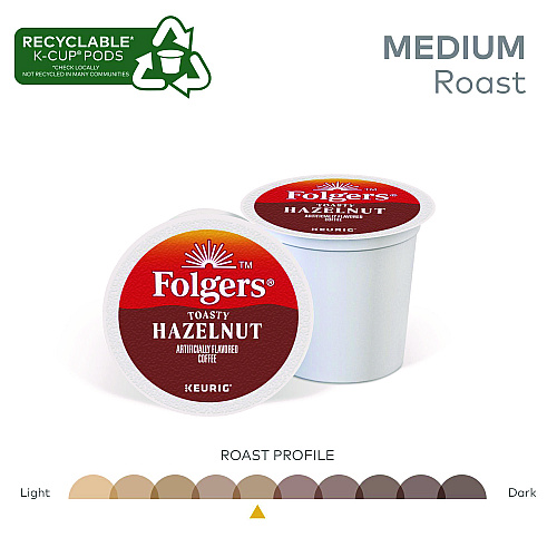 Folgers Toasty Hazelnut Coffee K-Cups, 24/Box (0162)