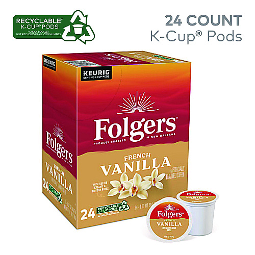 Folgers French Vanilla Coffee K-Cups, 24/Box (6661)